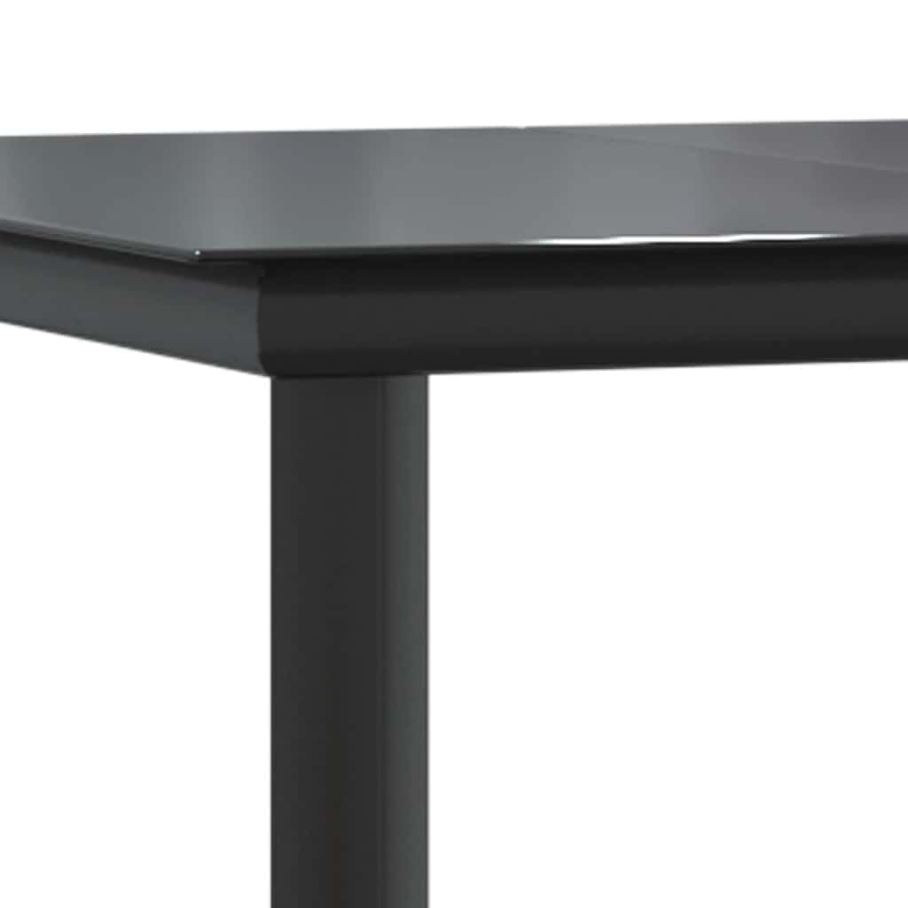 9 Dele Spisebordssæt Til Haven M. Hynder Polyrattan Glas Sort