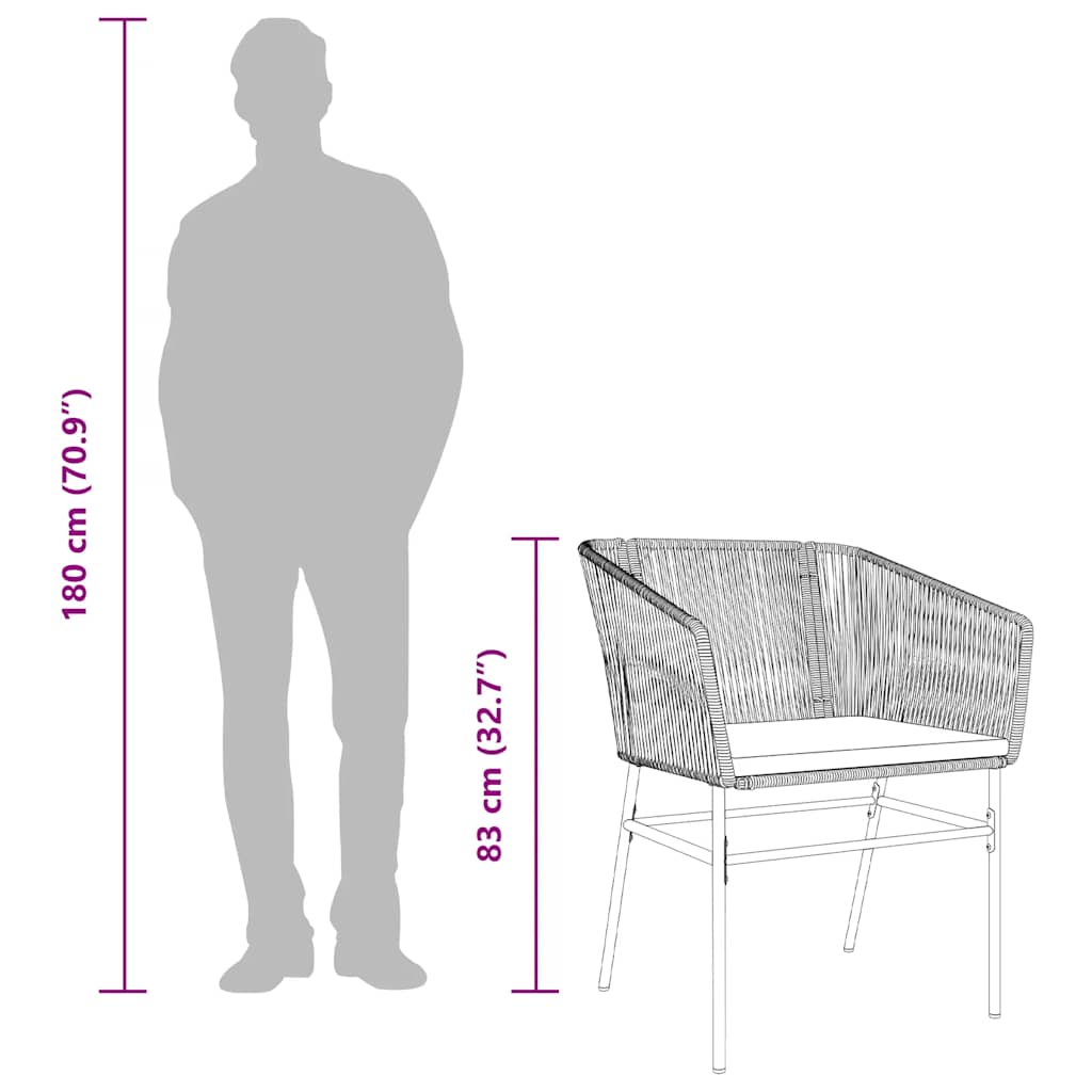 9 Dele Spisebordssæt Til Haven M. Hynder Polyrattan Glas