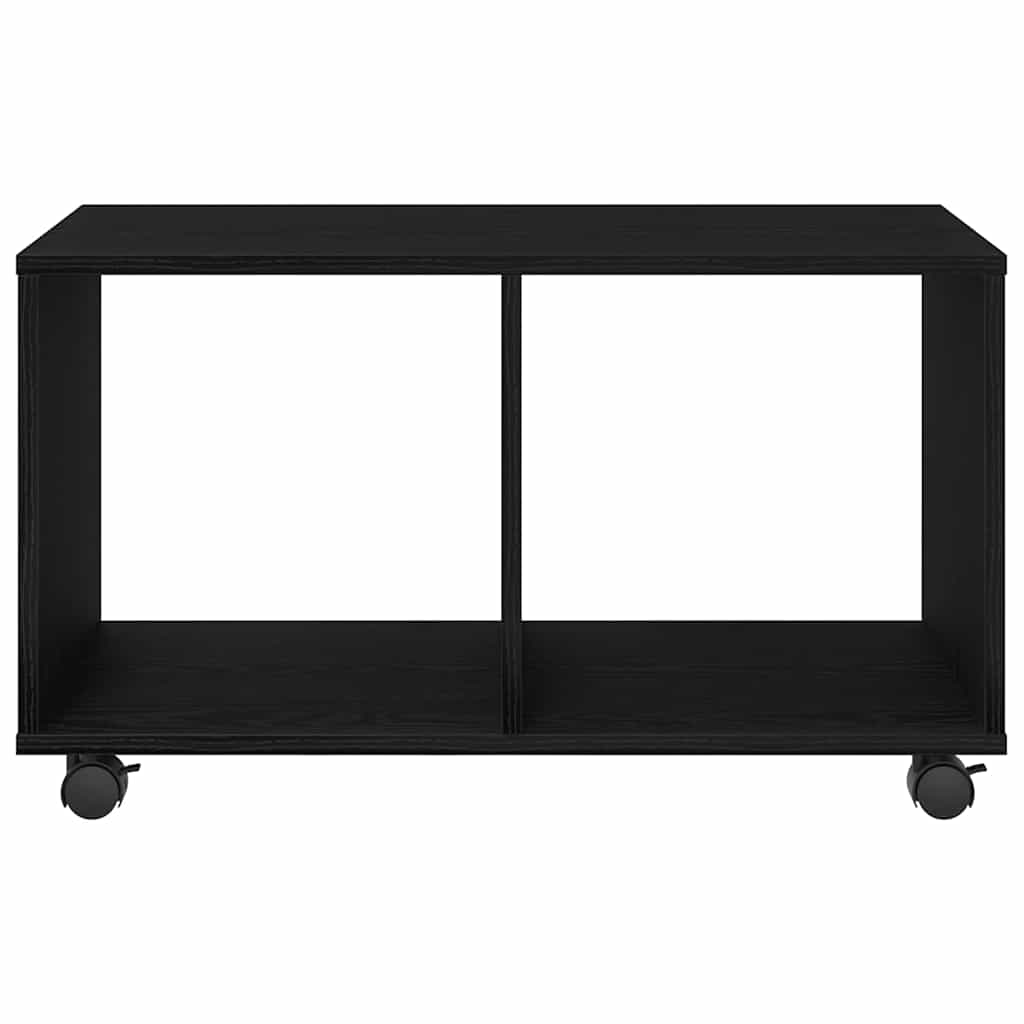 Endebord Med Hylde Sort Eg 72 X 33 X 42,5 Cm Konstrueret Træ