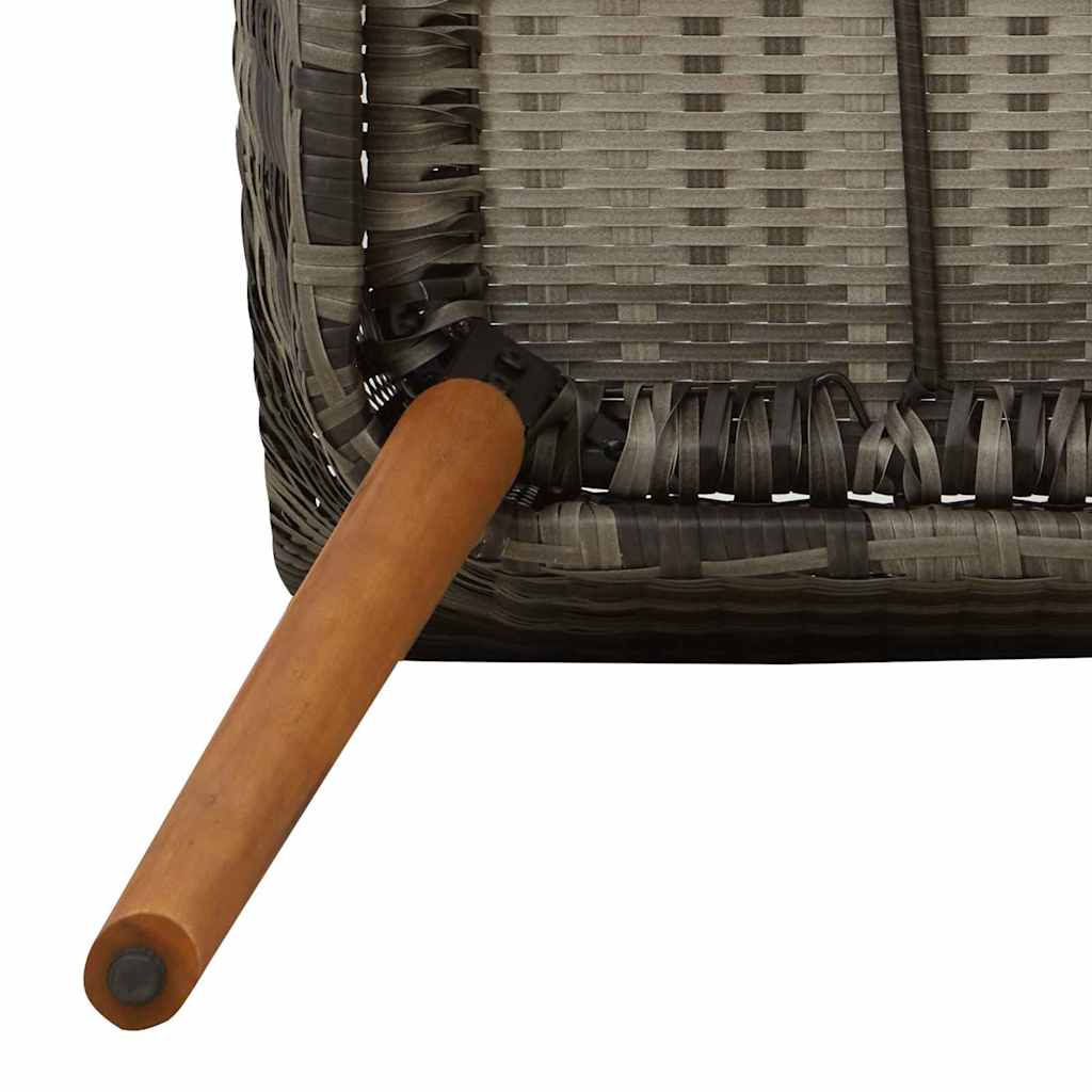 Have Stol Med Pude 2 Pcs Grå 62,5 X 55 X 82 Cm Polyrattan