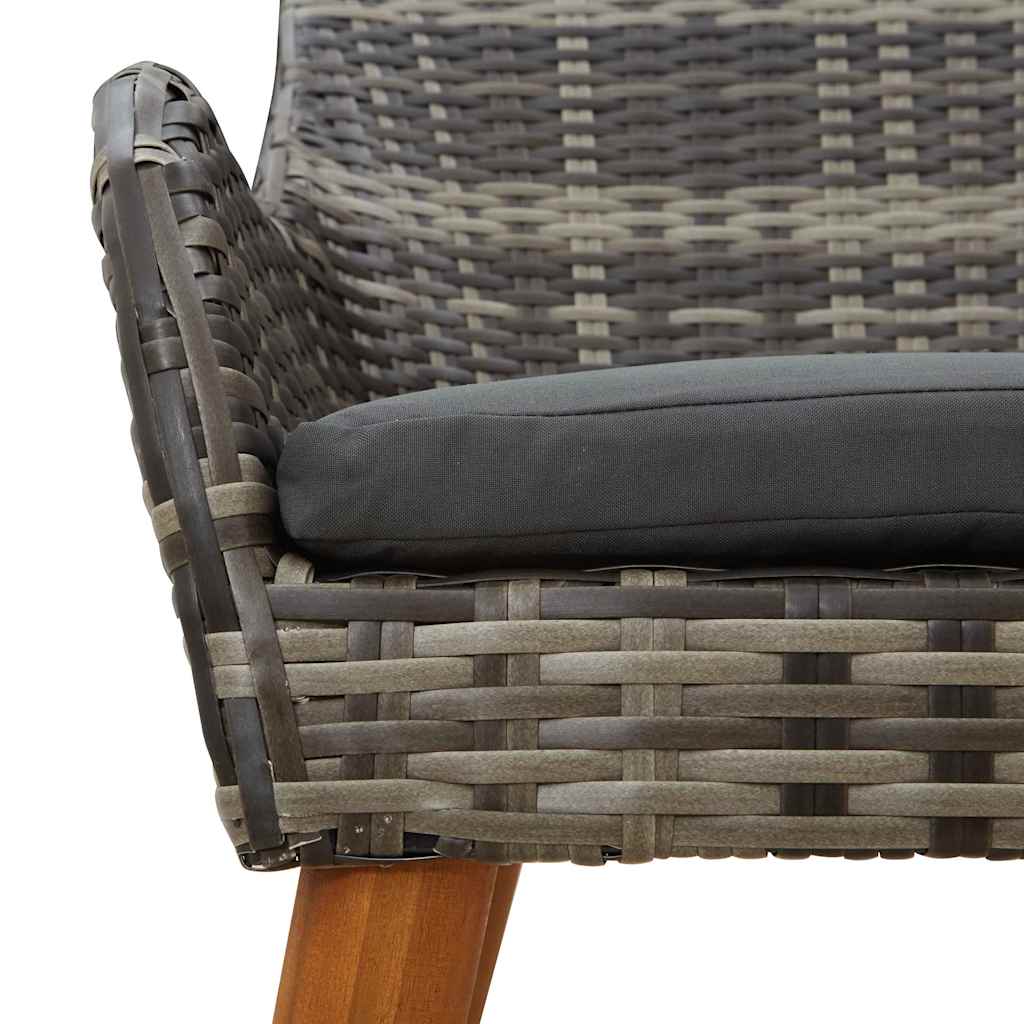 Have Stol Med Pude 2 Pcs Grå 62,5 X 55 X 82 Cm Polyrattan