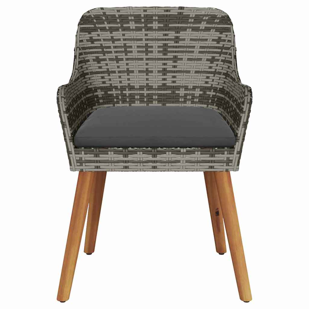 Have Stol Med Pude 2 Pcs Grå 62,5 X 55 X 82 Cm Polyrattan