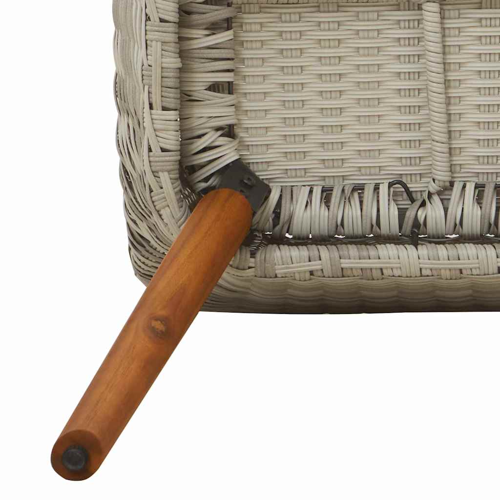 Have Stol Med Pude 2 Pcs Lysegrå 62,5 X 55 X 82 Cm Polyrattan