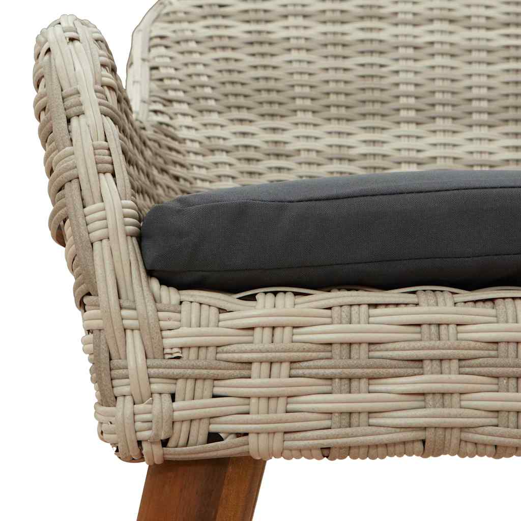 Have Stol Med Pude 2 Pcs Lysegrå 62,5 X 55 X 82 Cm Polyrattan