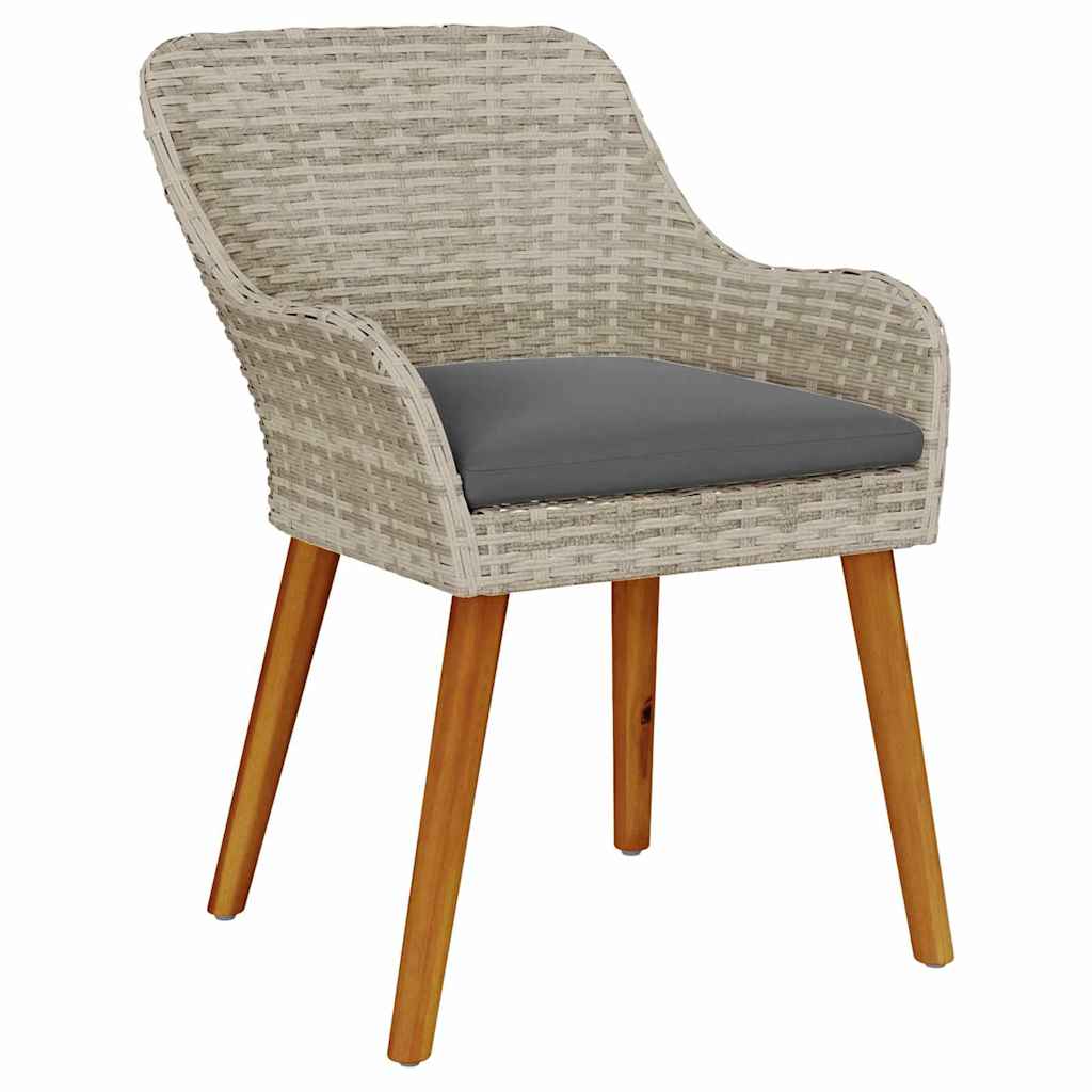 Have Stol Med Pude 2 Pcs Lysegrå 62,5 X 55 X 82 Cm Polyrattan