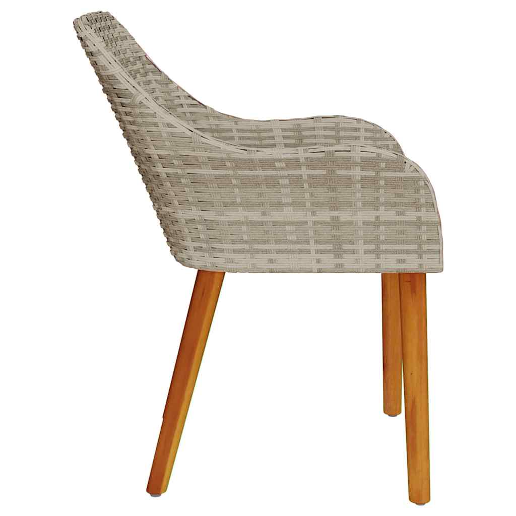 Have Stol Med Pude 2 Pcs Lysegrå 62,5 X 55 X 82 Cm Polyrattan