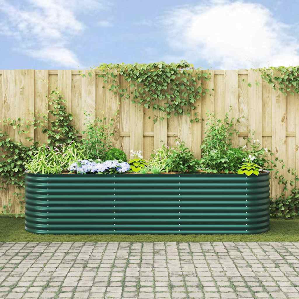 Hævet Bed Grøn 320 X 80 X 81 Cm Stål