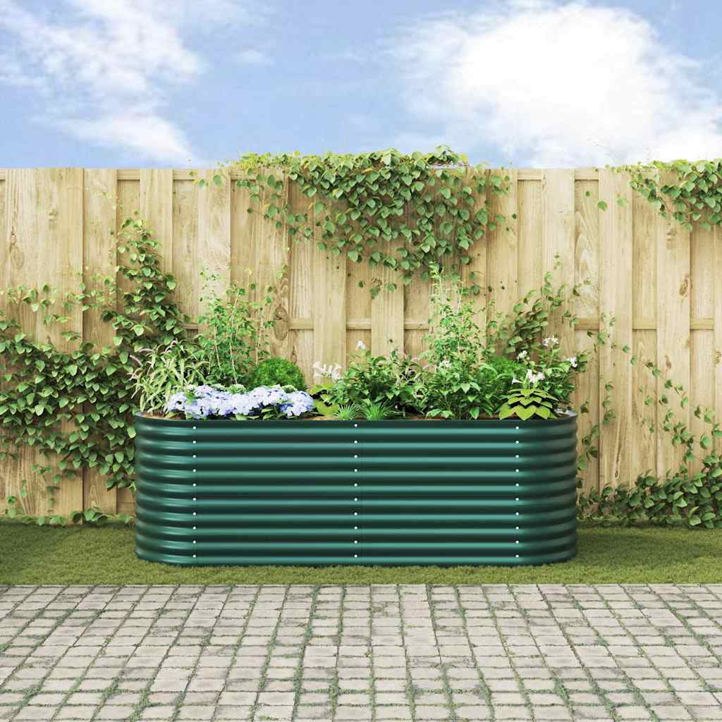 Hævet Bed Grøn 240 X 80 X 81 Cm Stål
