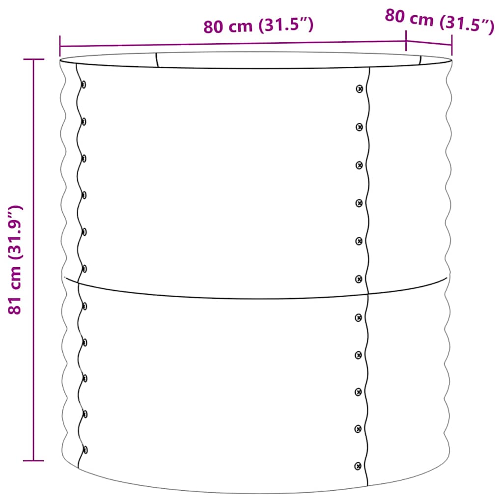 Hævet Bed Grøn 80 X 80 X 81 Cm Stål