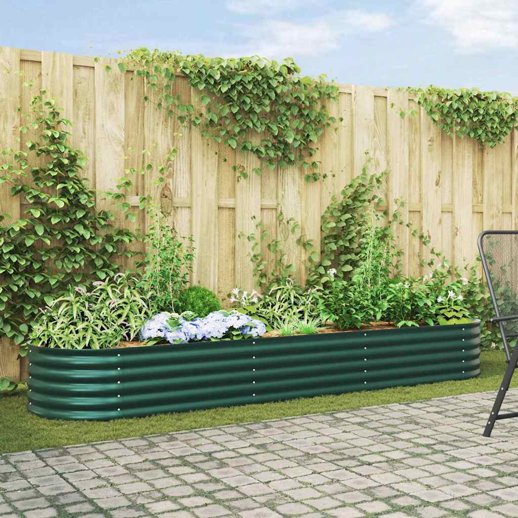 Hævet Bed Grøn 320 X 80 X 44 Cm Stål