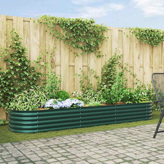 Hævet Bed Grøn 320 X 80 X 44 Cm Stål