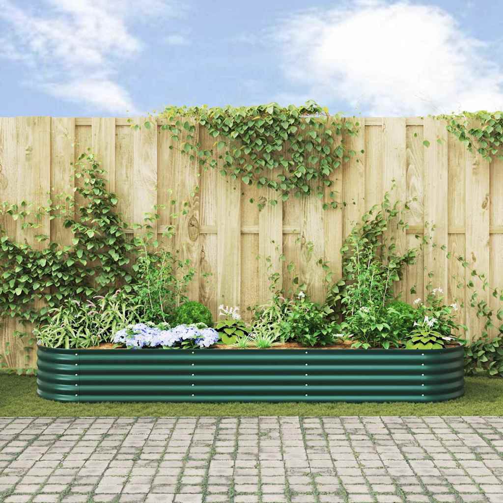 Hævet Bed Grøn 320 X 80 X 44 Cm Stål