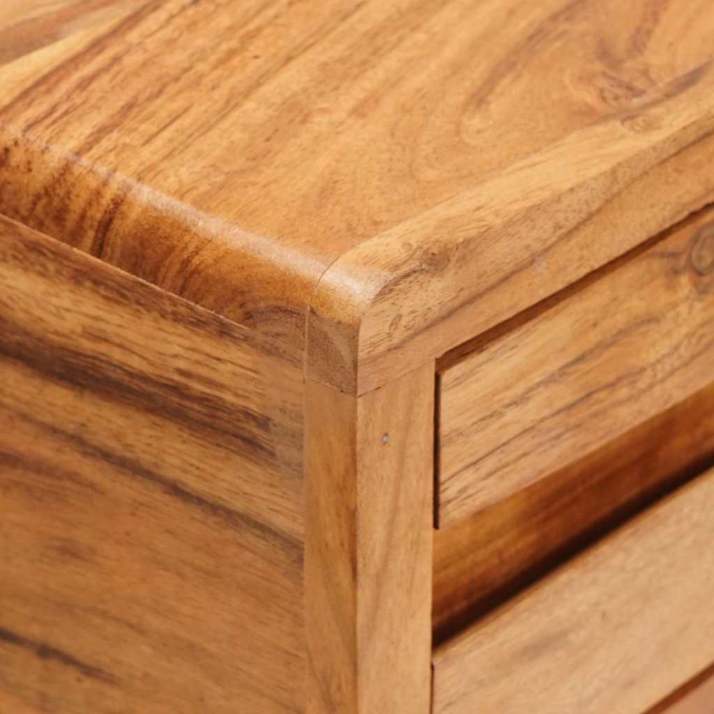 Konsolbord Med Skuffe Brun 110 X 30 X 80 Cm Massivt Akacietræ