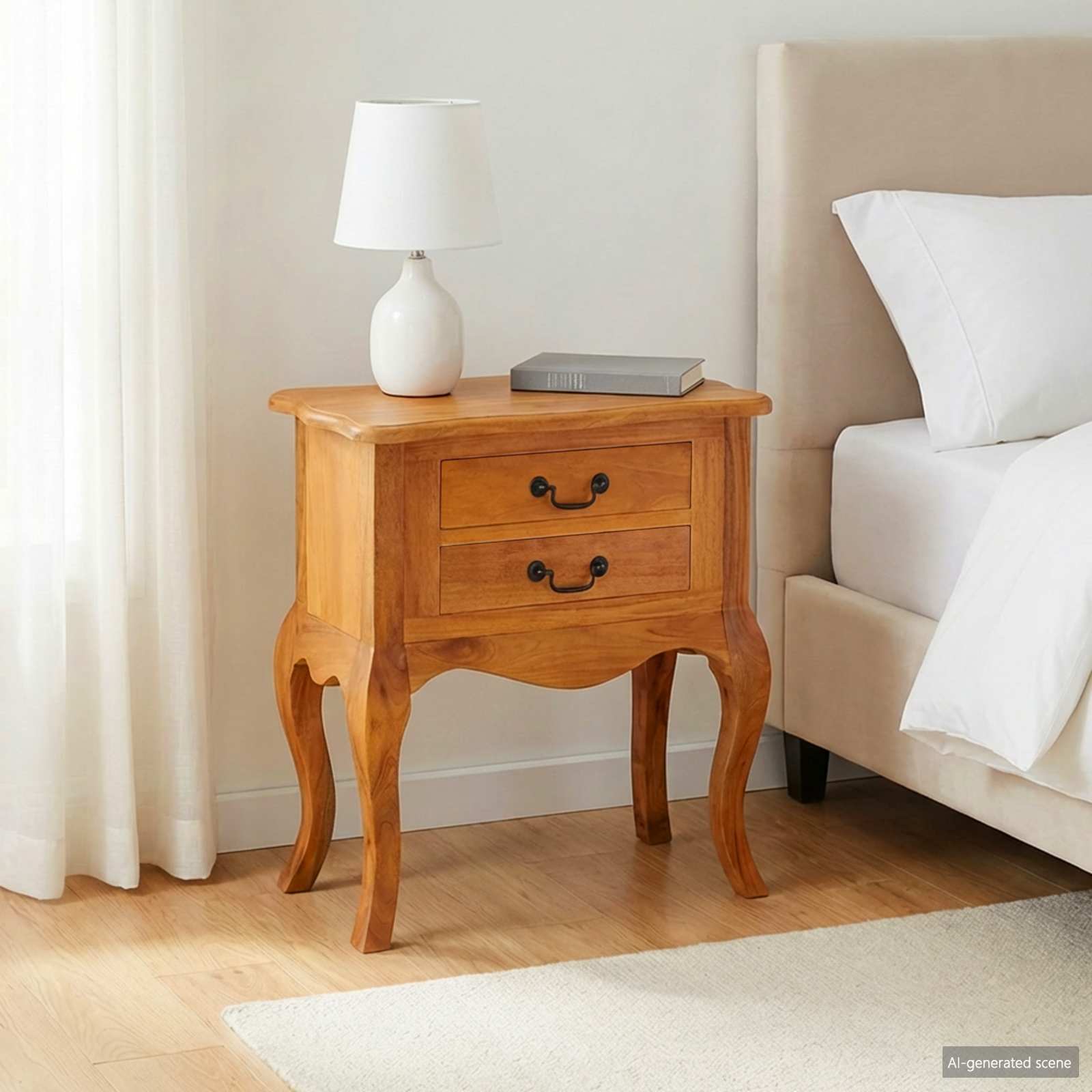 Sidebord Naturfarvet 60,5 X 30 X 61 Cm Massiv Mahogni