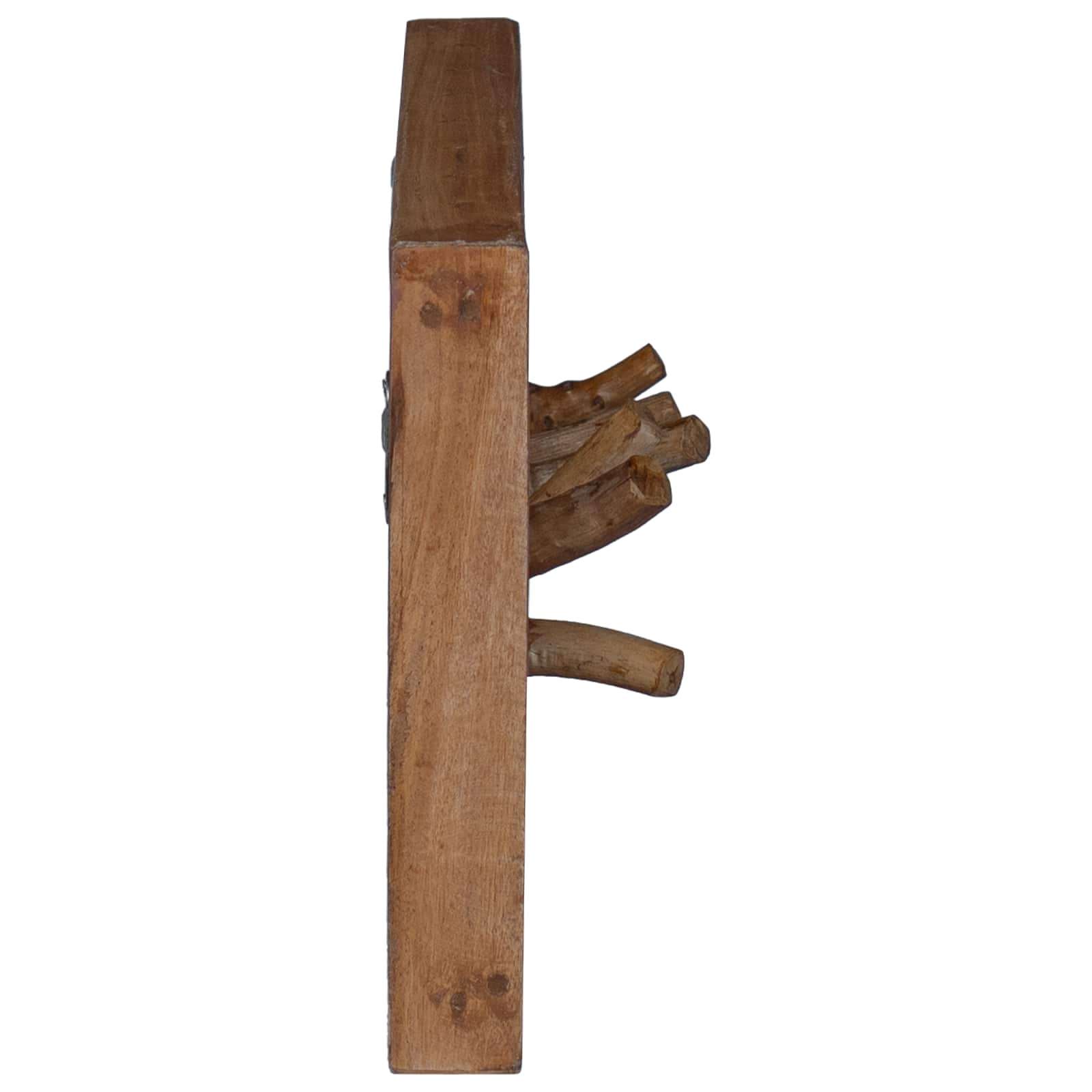 Frakkekrog Naturfarvet 50 X 10 X 25 Cm Massiv Mahogni