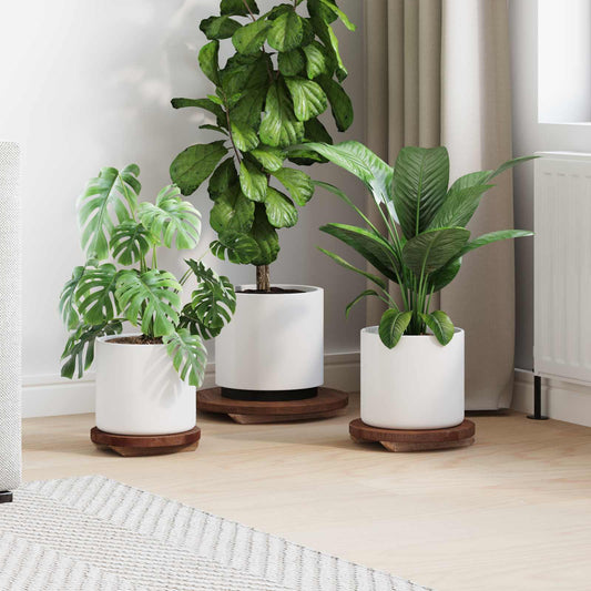 Plante Stool 3 Pcs Brun Mahogni Træ