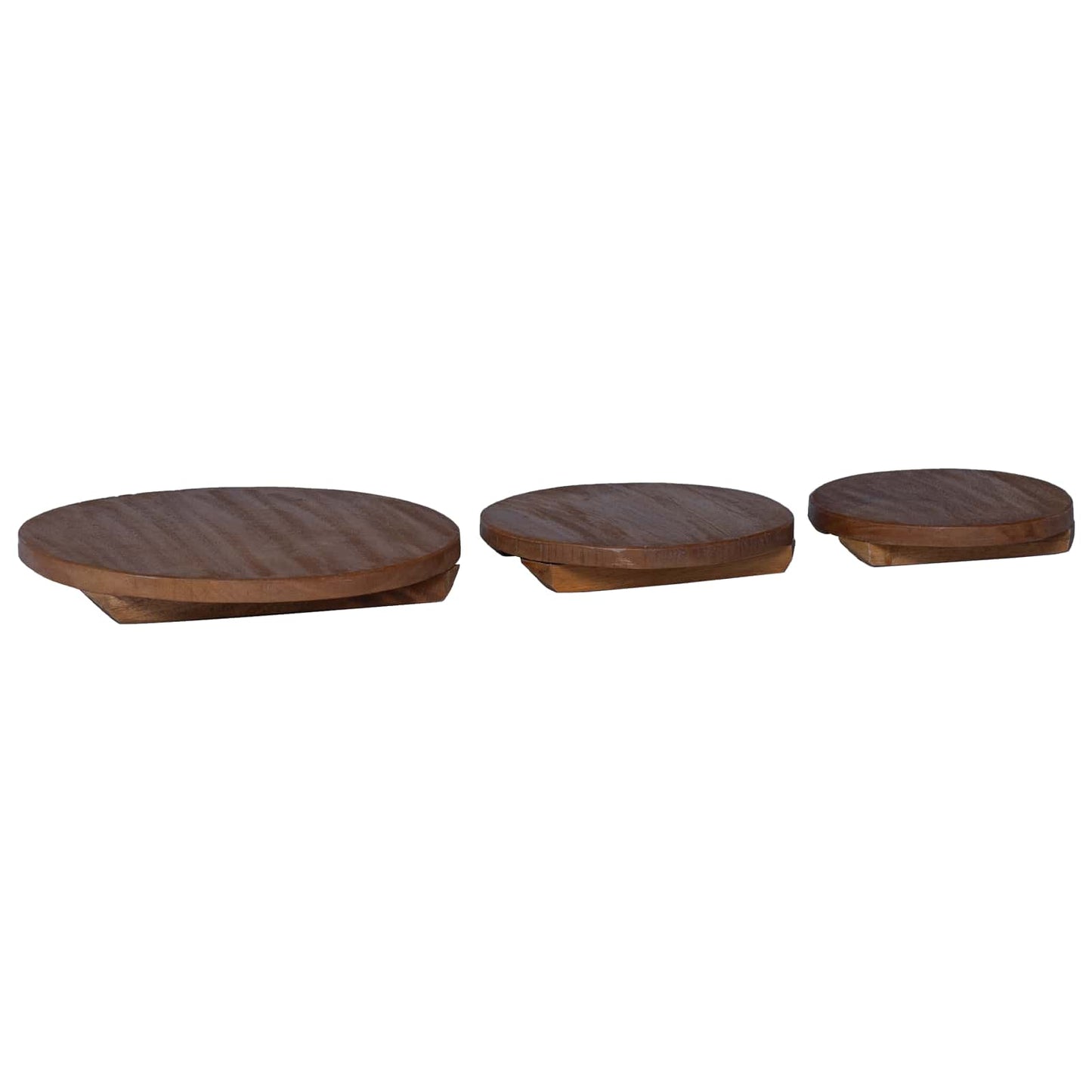 Plante Stool 3 Pcs Brun Mahogni Træ