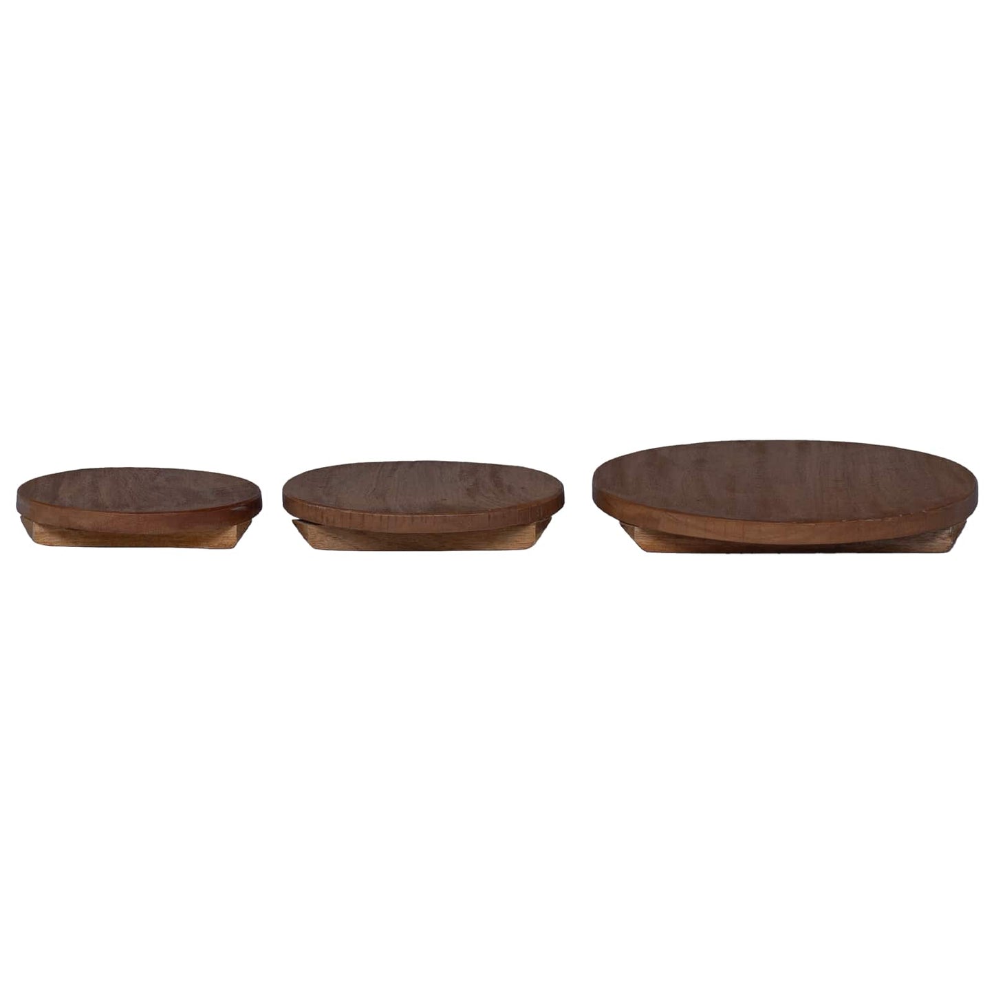 Plante Stool 3 Pcs Brun Mahogni Træ