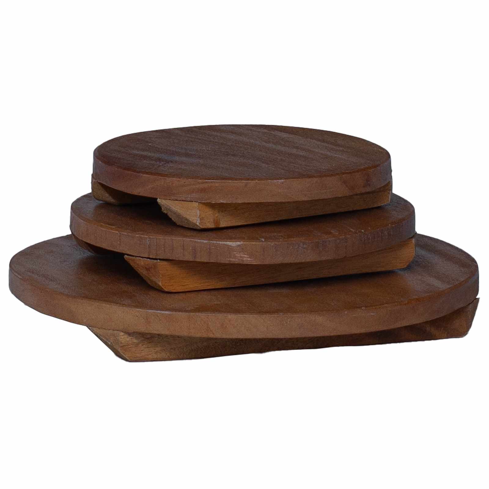 Plante Stool 3 Pcs Brun Mahogni Træ
