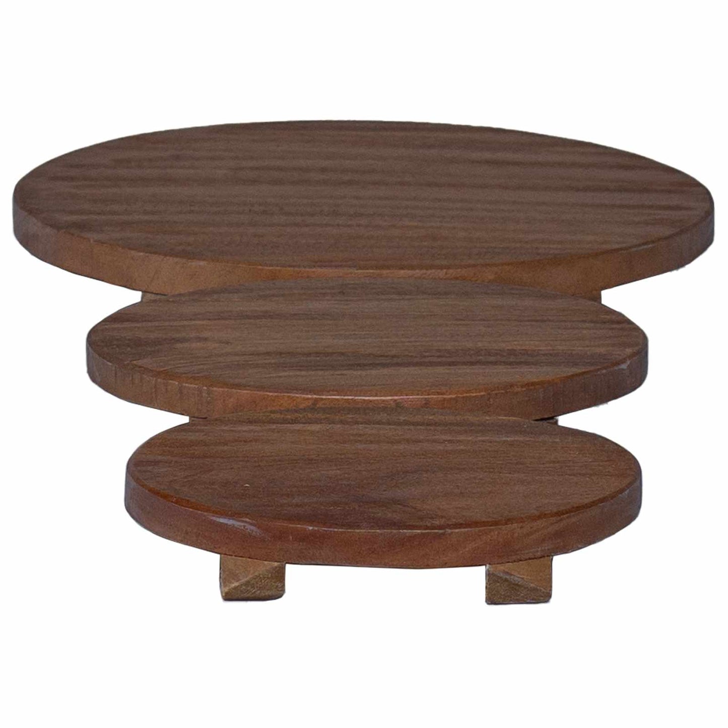 Plante Stool 3 Pcs Brun Mahogni Træ
