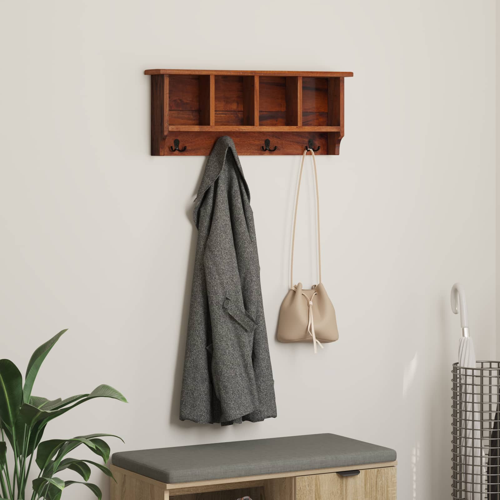 Bøjle Brun 70 X 11 X 27 Cm Massiv Mahogni