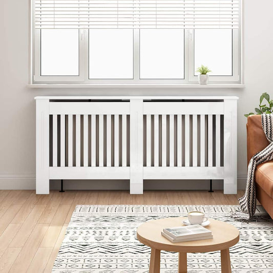 Radiatorcover Høj Gloss Hvid 172 X 19 X 81,5 Cm Konstrueret Træ