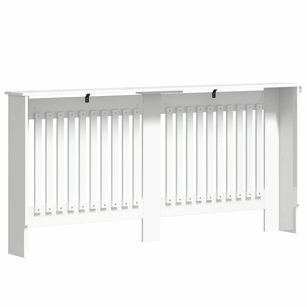 Radiatorcover Høj Gloss Hvid 172 X 19 X 81,5 Cm Konstrueret Træ