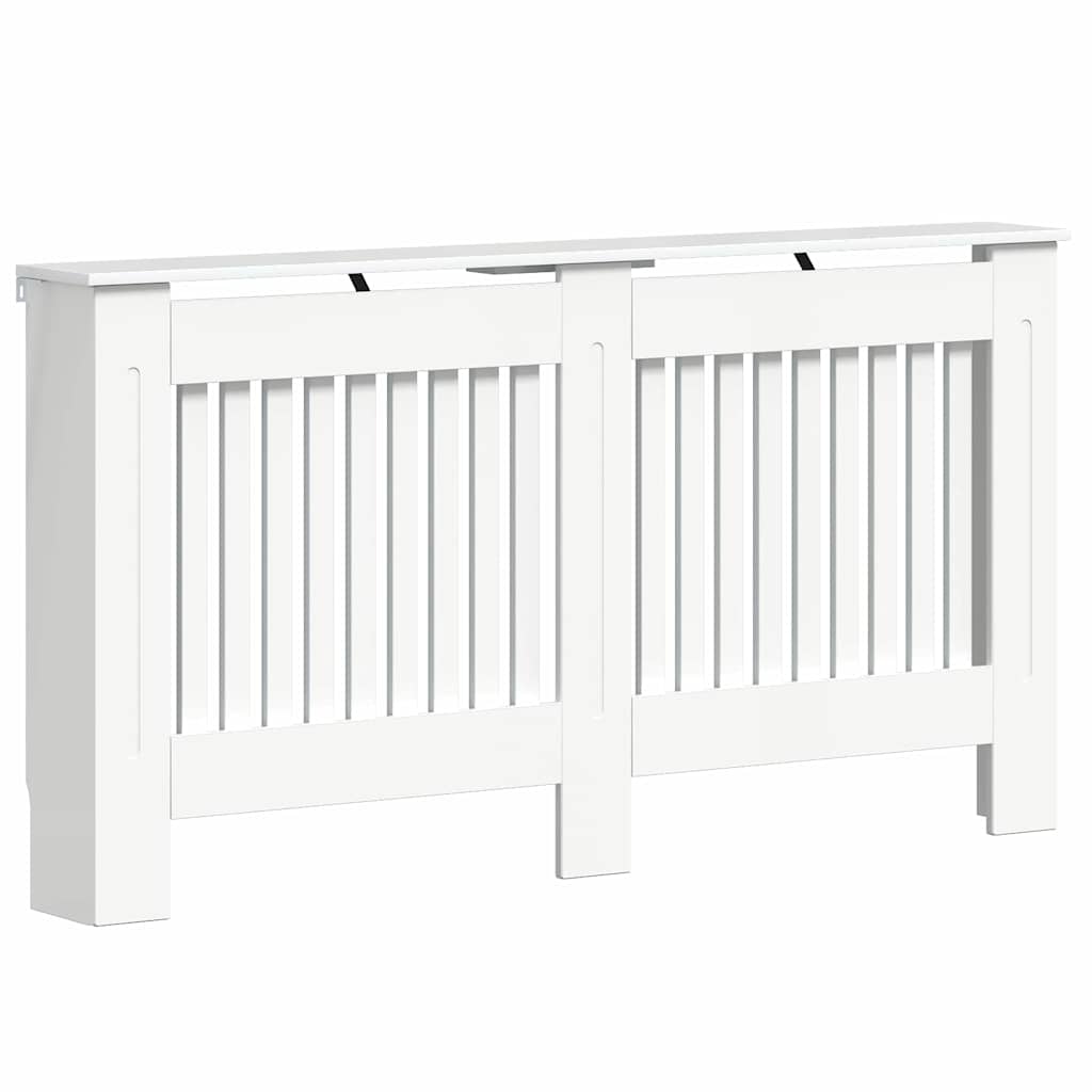 Radiatorcover Høj Gloss Hvid 152 X 19 X 81,5 Cm Konstrueret Træ