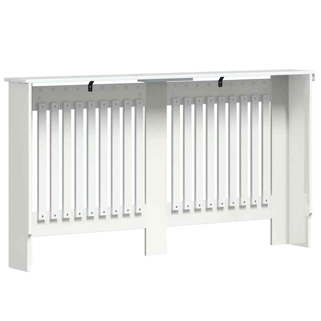 Radiatorcover Høj Gloss Hvid 152 X 19 X 81,5 Cm Konstrueret Træ