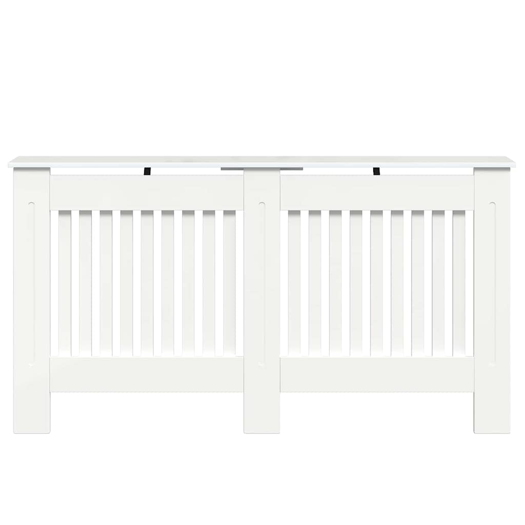 Radiatorcover Høj Gloss Hvid 152 X 19 X 81,5 Cm Konstrueret Træ