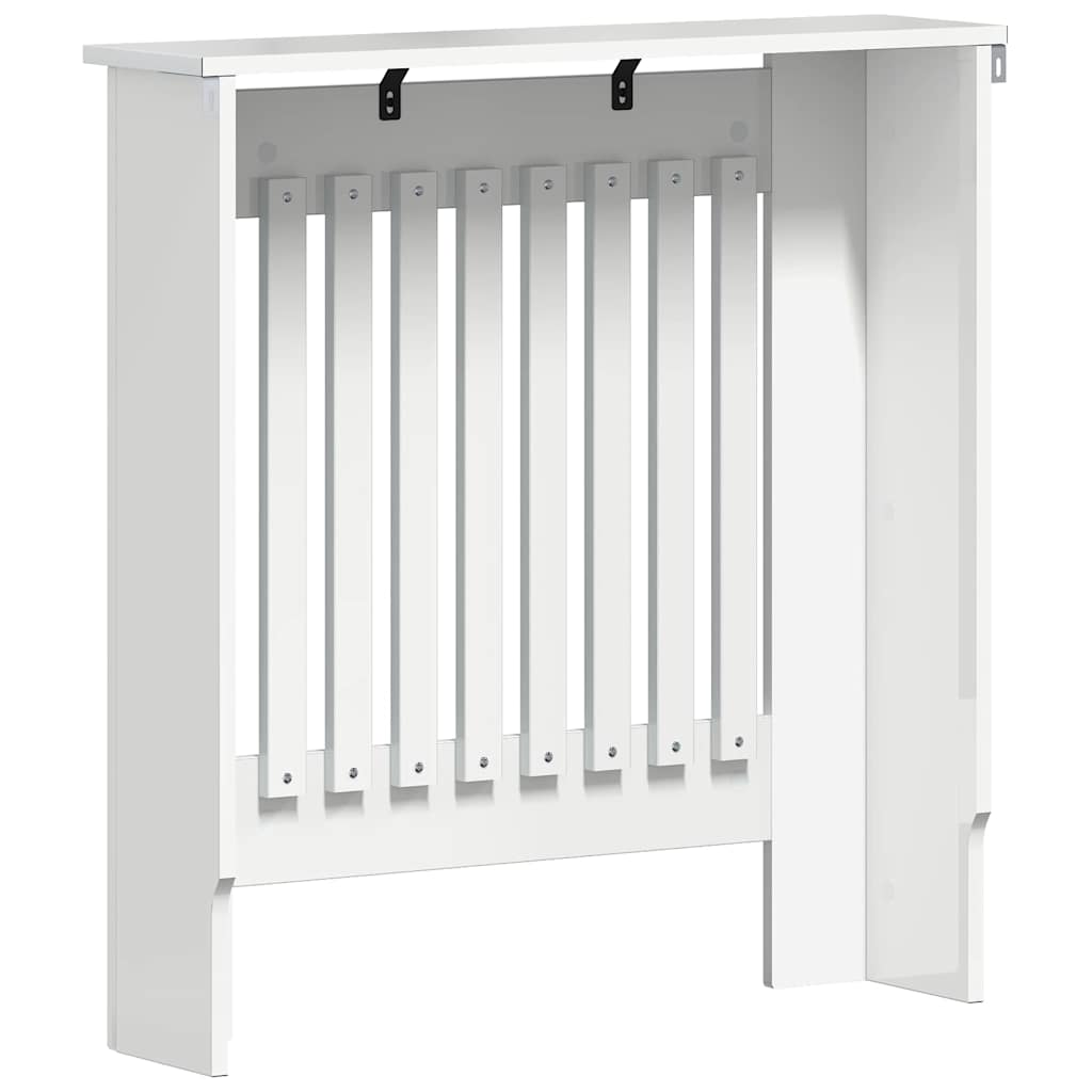 Radiatorcover Høj Gloss Hvid 78 X 19 X 81,5 Cm Konstrueret Træ