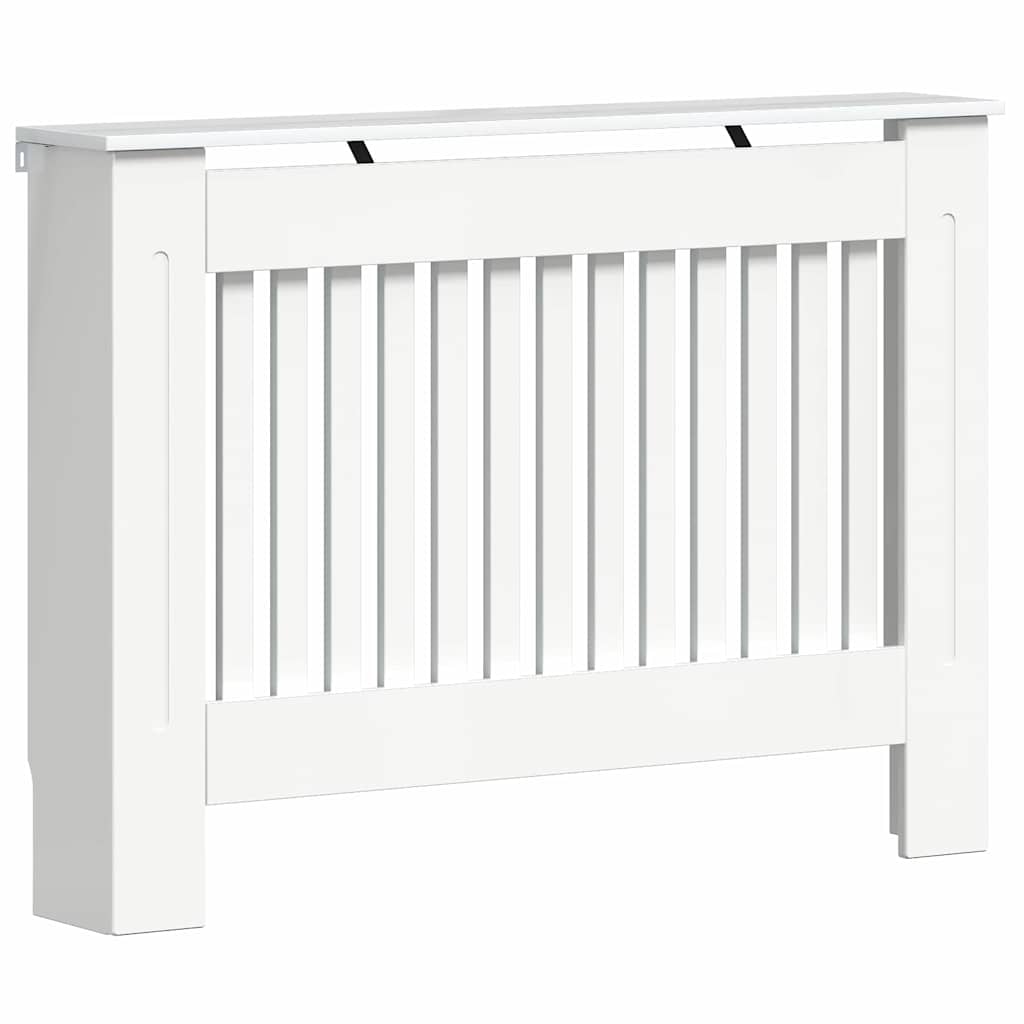Radiatorcover Høj Gloss Hvid 112 X 19 X 81,5 Cm Konstrueret Træ