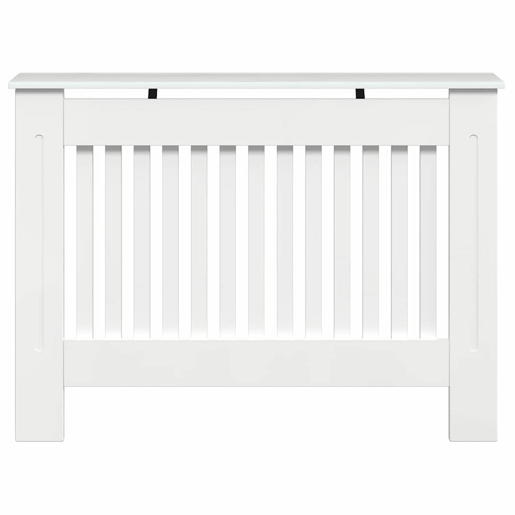 Radiatorcover Høj Gloss Hvid 112 X 19 X 81,5 Cm Konstrueret Træ