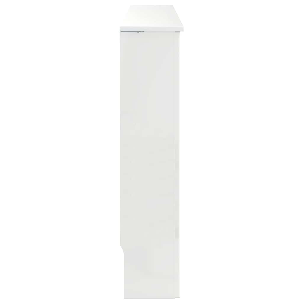 Radiatorcover Høj Gloss Hvid 112 X 19 X 81,5 Cm Konstrueret Træ
