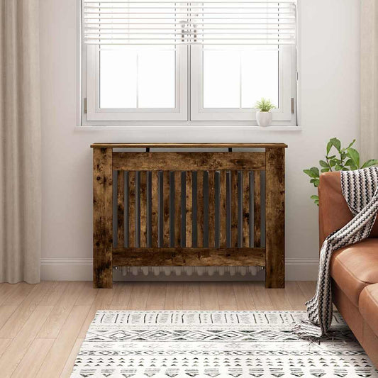 Radiatorcover Røget Eg 112 X 19 X 81,5 Cm Konstrueret Træ