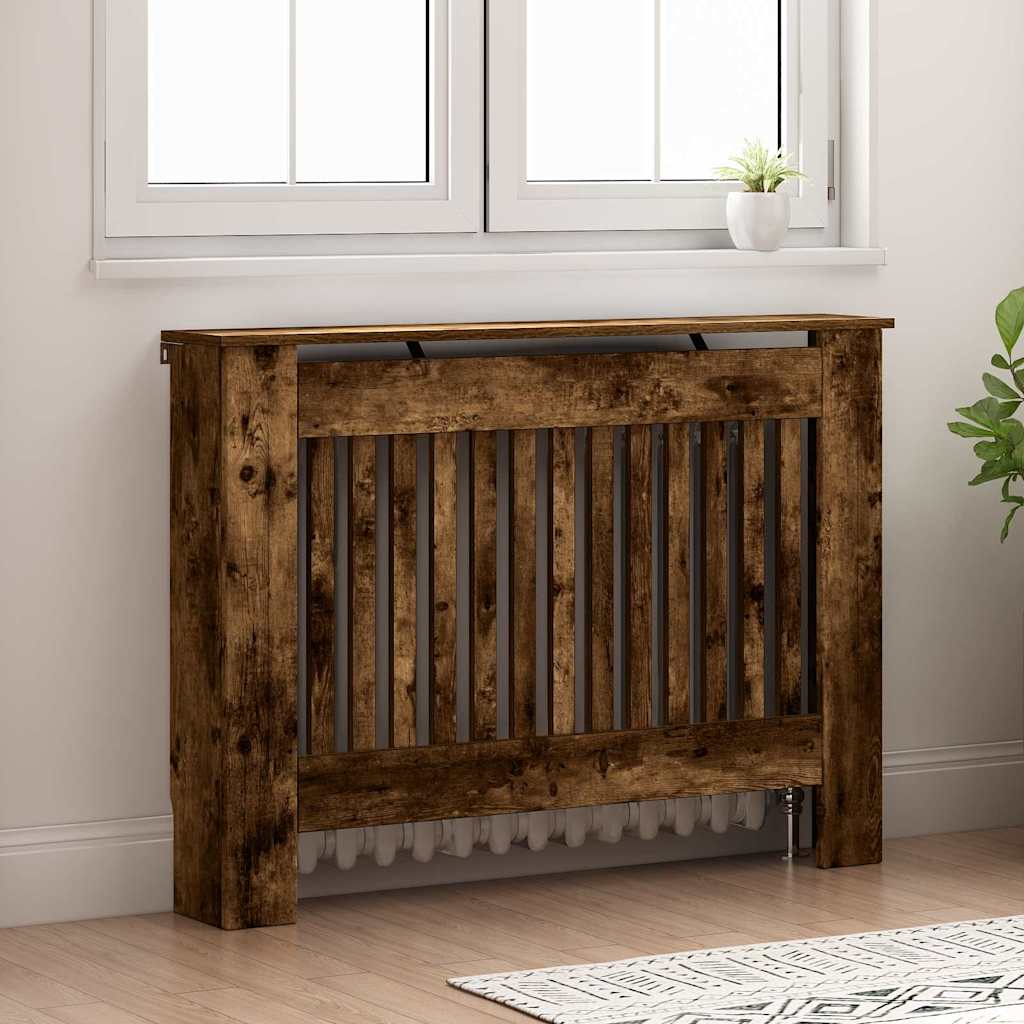 Radiatorcover Røget Eg 112 X 19 X 81,5 Cm Konstrueret Træ