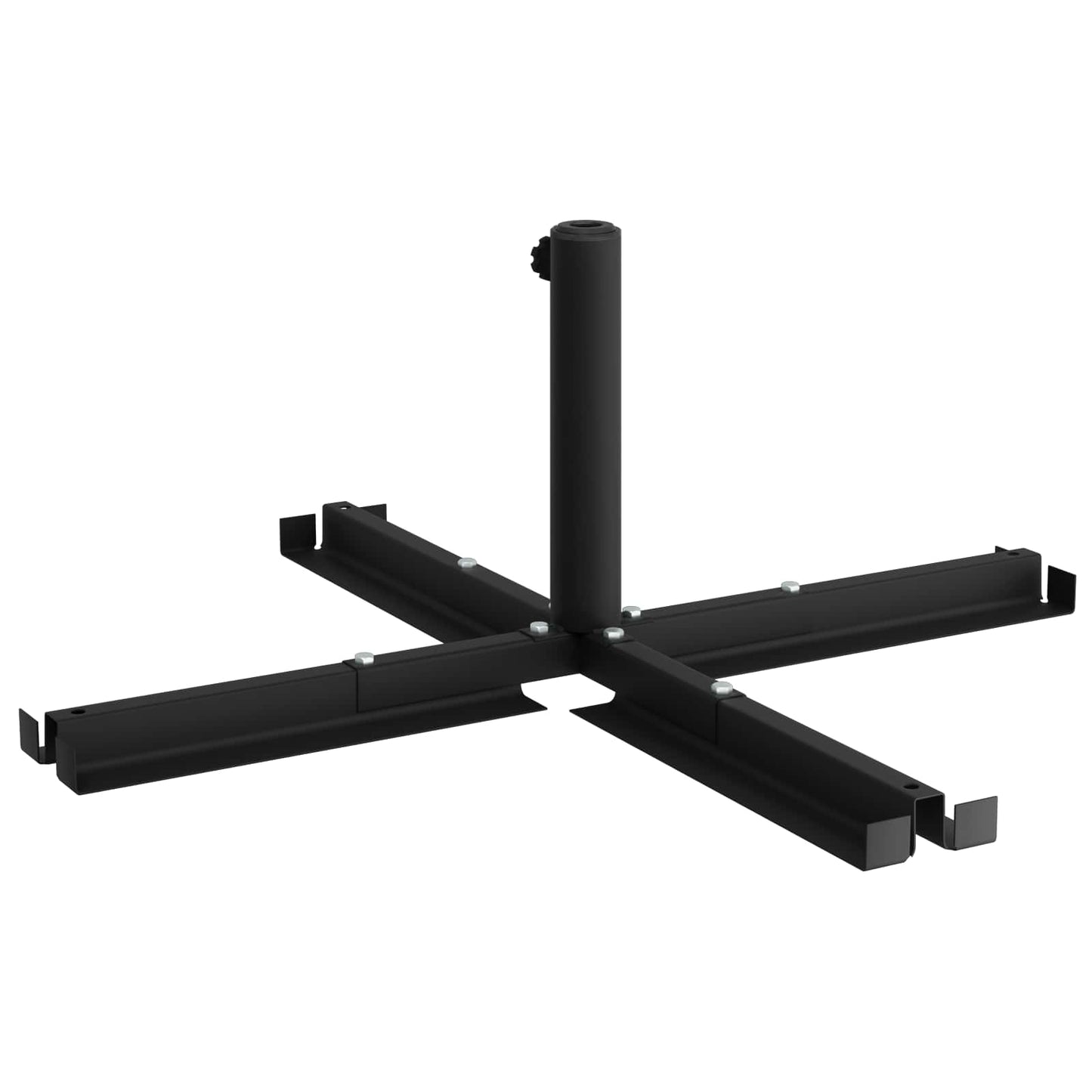 Parasol Base Krydsramme Sort Stål For 25–50 Mm Pole