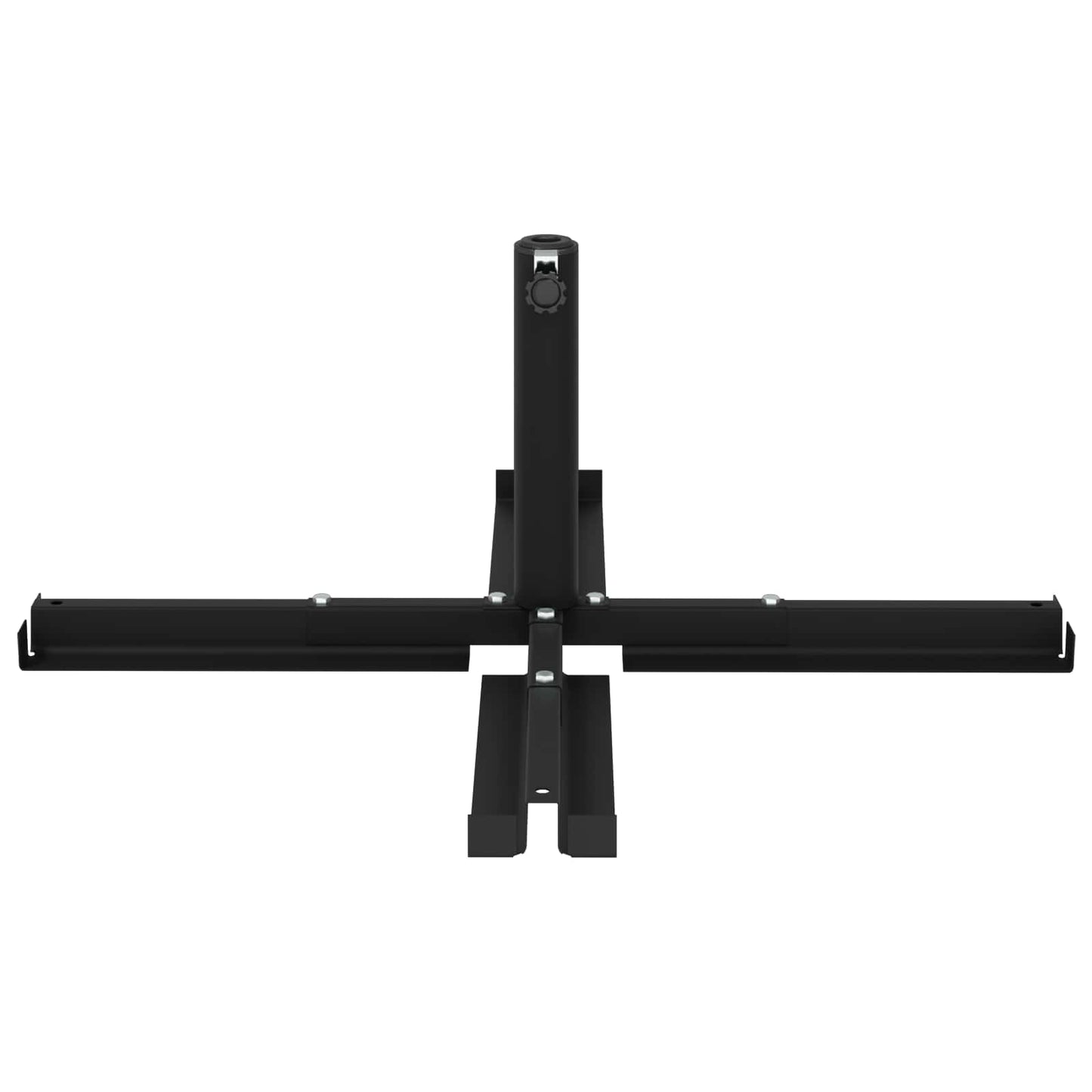 Parasol Base Krydsramme Sort Stål For 25–50 Mm Pole