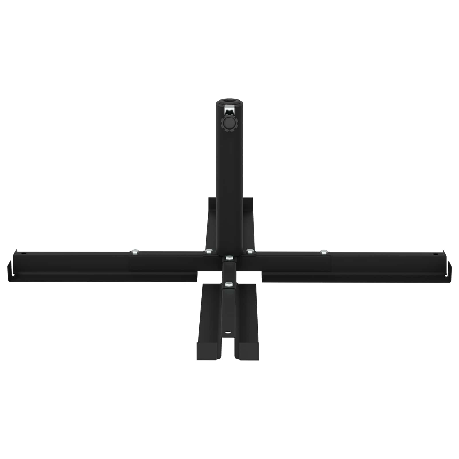 Parasol Base Krydsramme Sort Stål For 25–50 Mm Pole