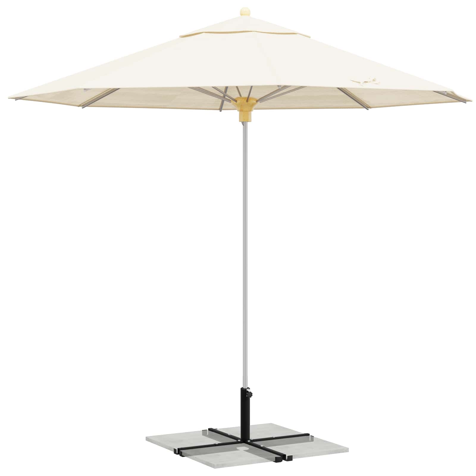 Parasol Base Krydsramme Sort Stål For 25–50 Mm Pole