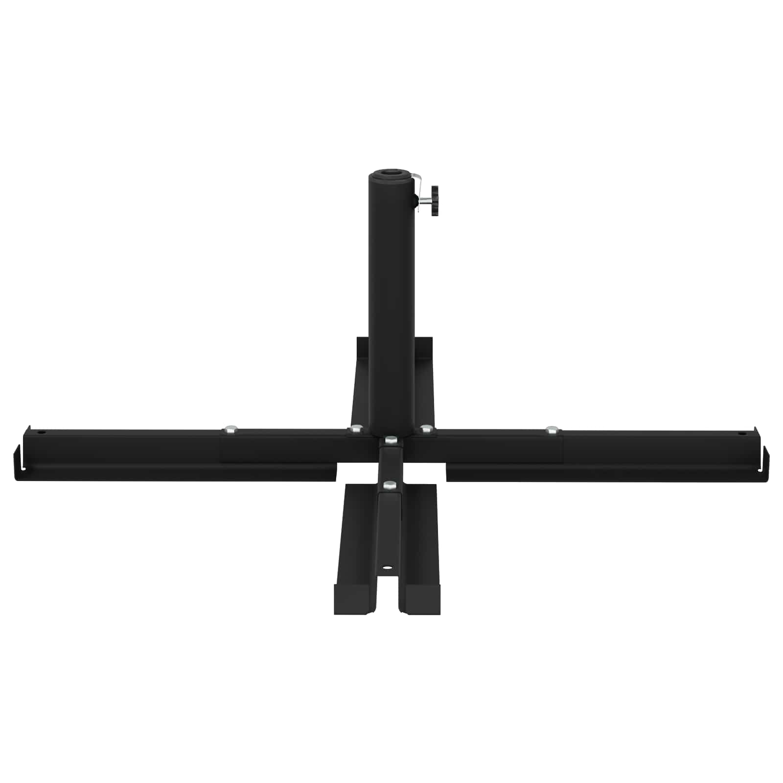 Parasol Base Krydsramme Sort Stål For 25–50 Mm Pole