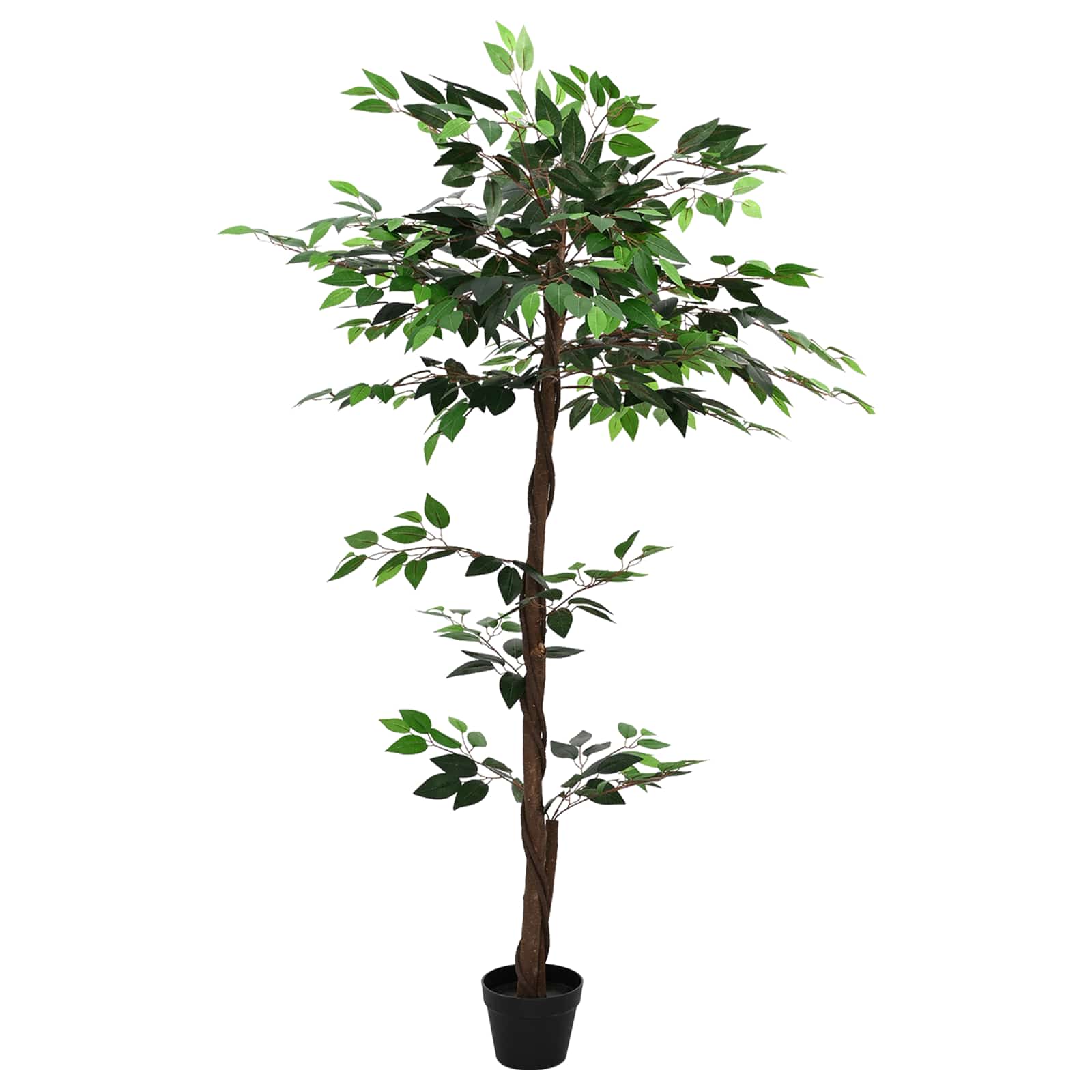 Kunstig Ficus Plante Grøn 85 X 18 X 160 Cm Stof Og Træ