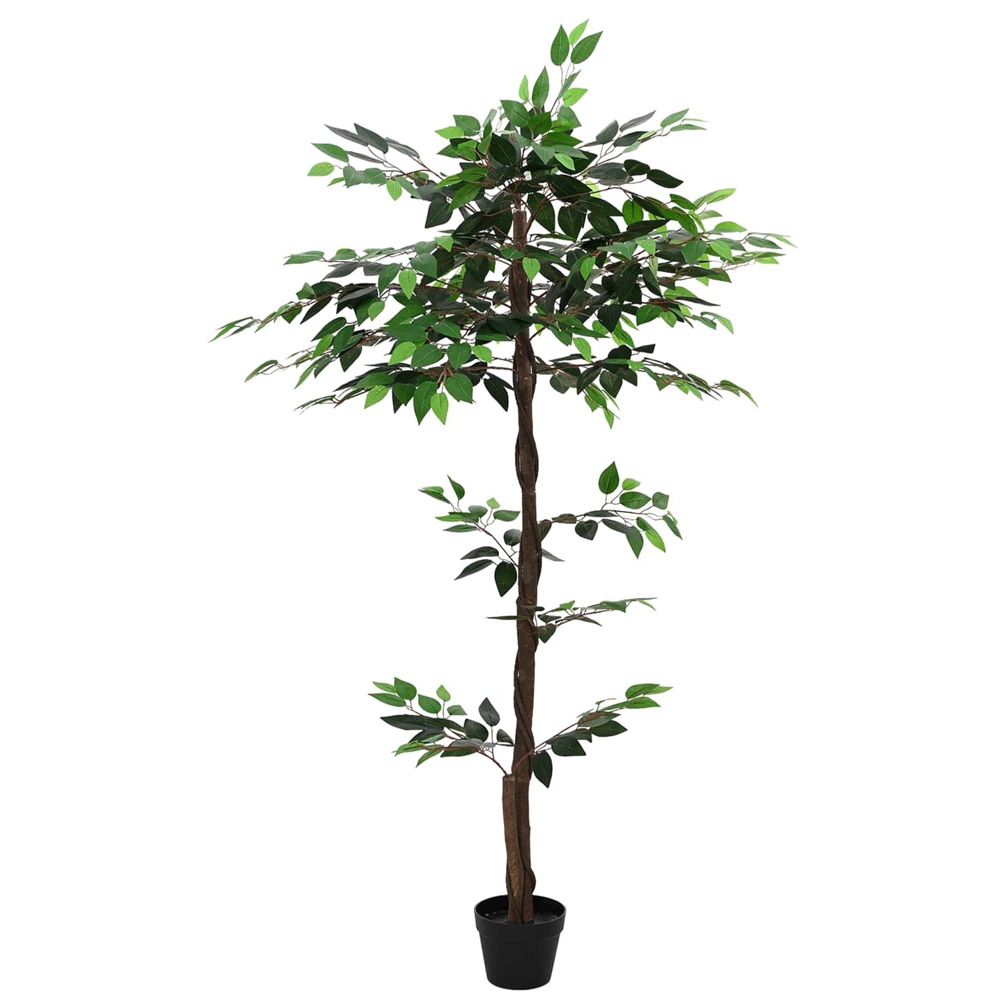 Kunstig Ficus Plante Grøn 85 X 18 X 160 Cm Stof Og Træ