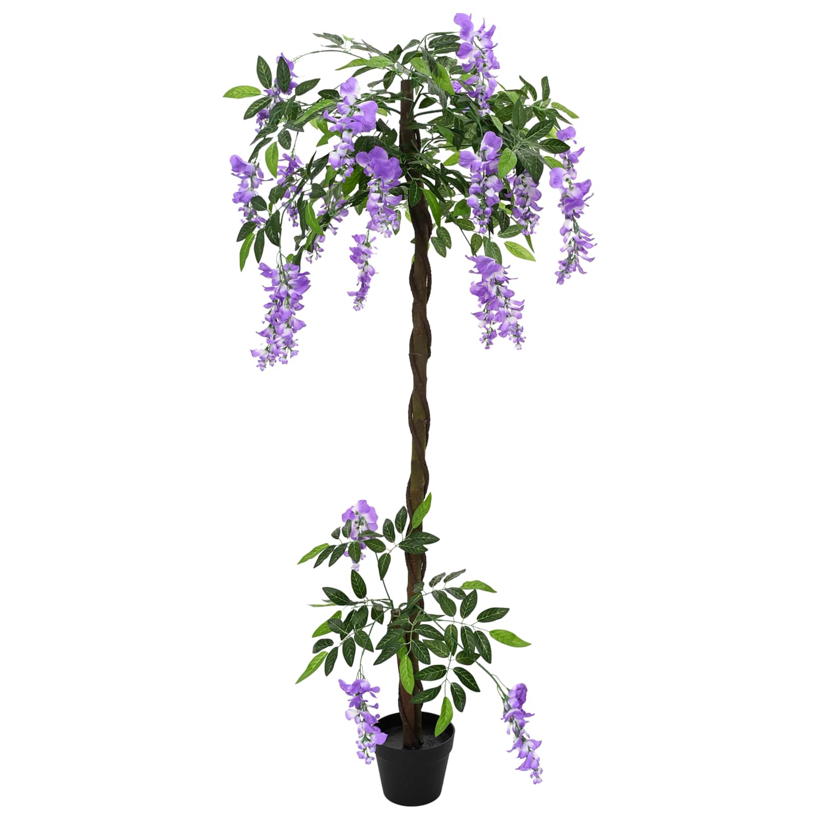Kunstigt Bønneblomstetræ Lilla 80 X 18 X 160 Cm Stof Og Træ
