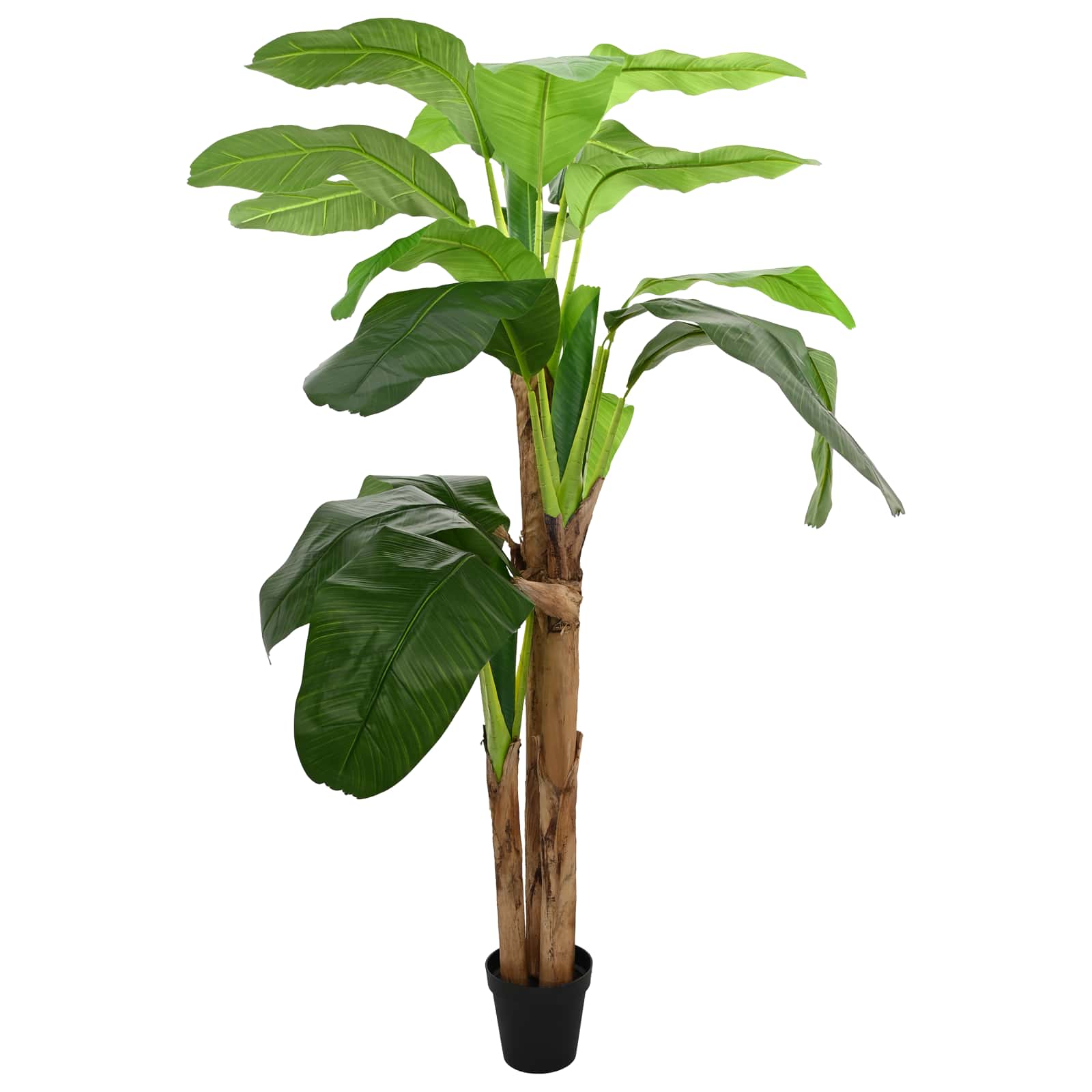 Kunstig Banantræ Grøn 125 X 25 X 250 Cm Stof Og Bambus