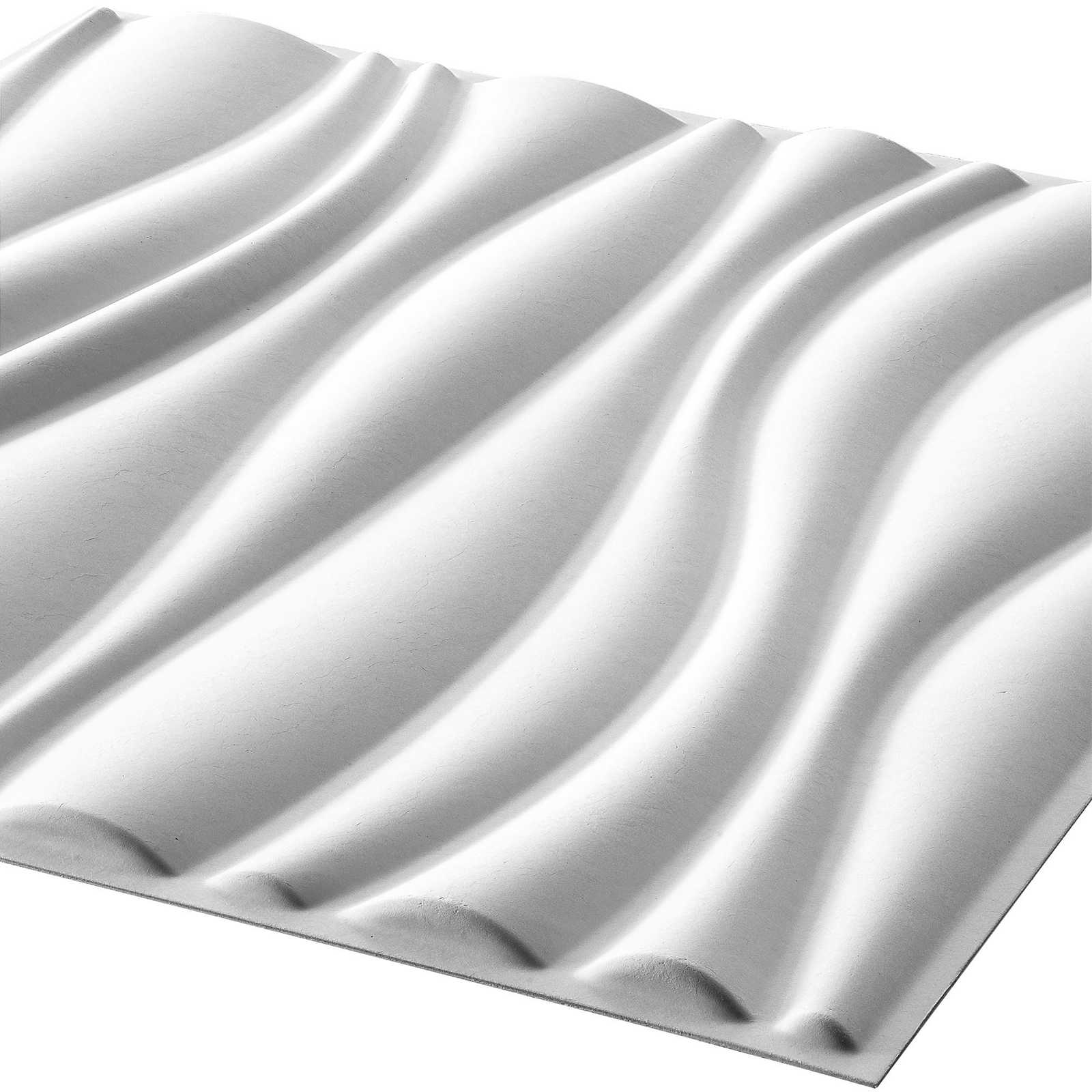 Vægpaneler 12 Pcs Hvid 50 X 50 Cm Formet Naturlig Plantefiber
