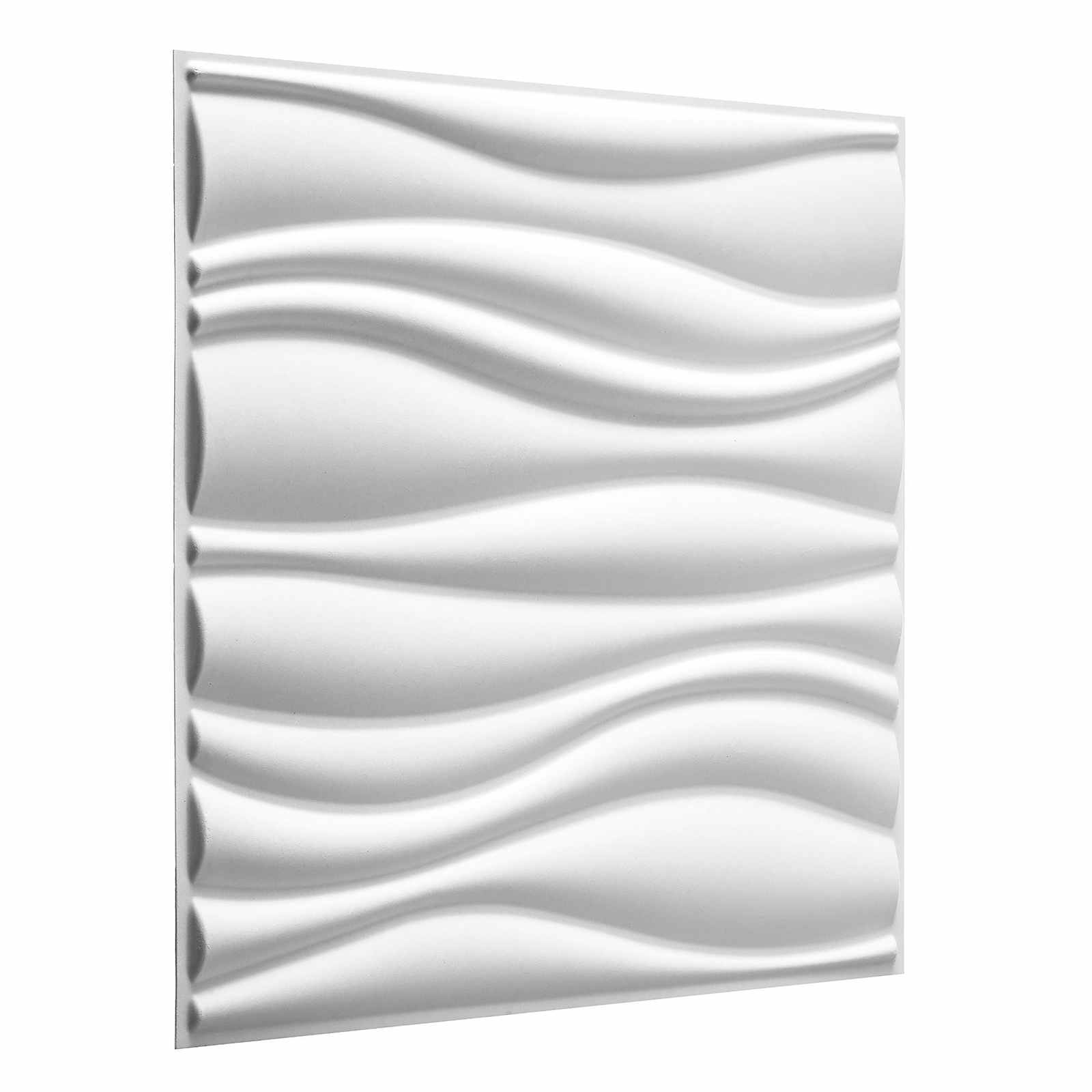Vægpaneler 12 Pcs Hvid 50 X 50 Cm Formet Naturlig Plantefiber