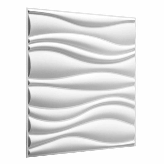 Vægpaneler 12 Pcs Hvid 50 X 50 Cm Formet Naturlig Plantefiber
